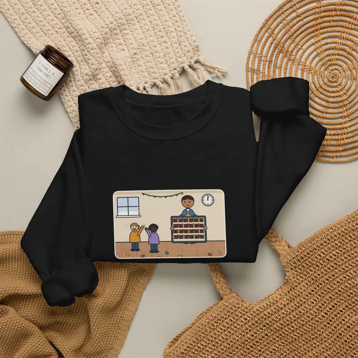 Countdown Calendar Sweatshirt, December 1, the Kids Opened All Twenty-Four Little Doors by Lunch, Funny December Kitchen Crewneck