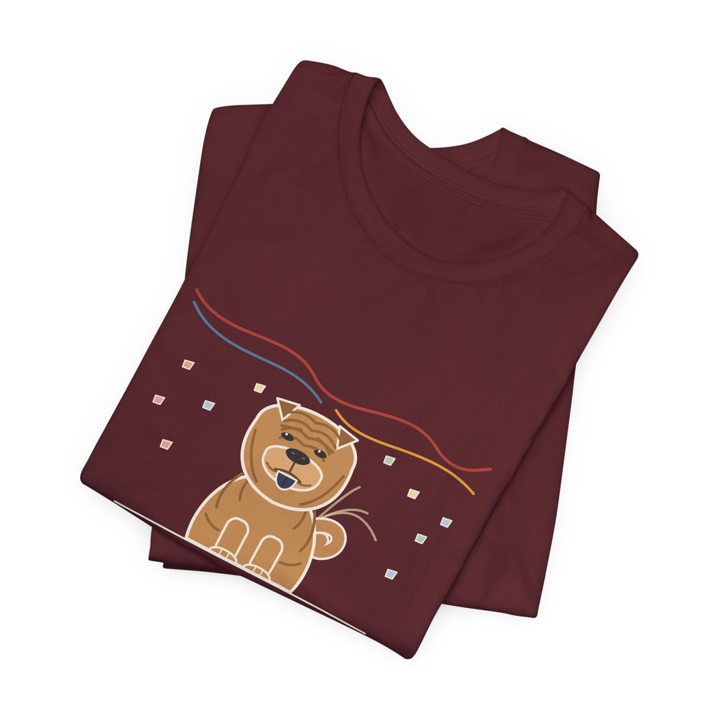 Shar-Pei T-Shirt - Happiest Dog in the House, Face Says Otherwise Funny Wrinkle Dog Tee