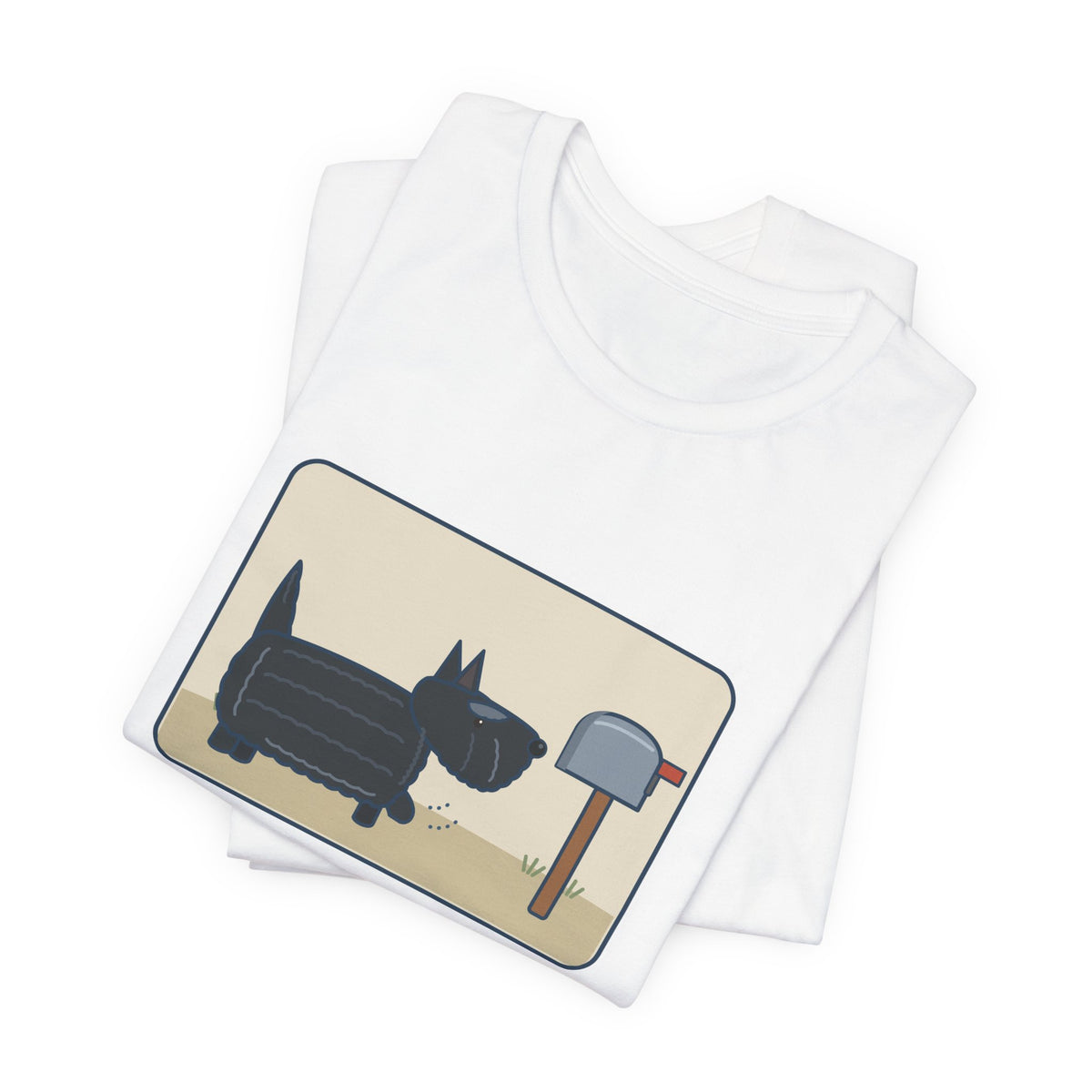 Scottish Terrier T-Shirt - Tail Straight Up Like a Carrot, Marching to the Mailbox Scottie Tee