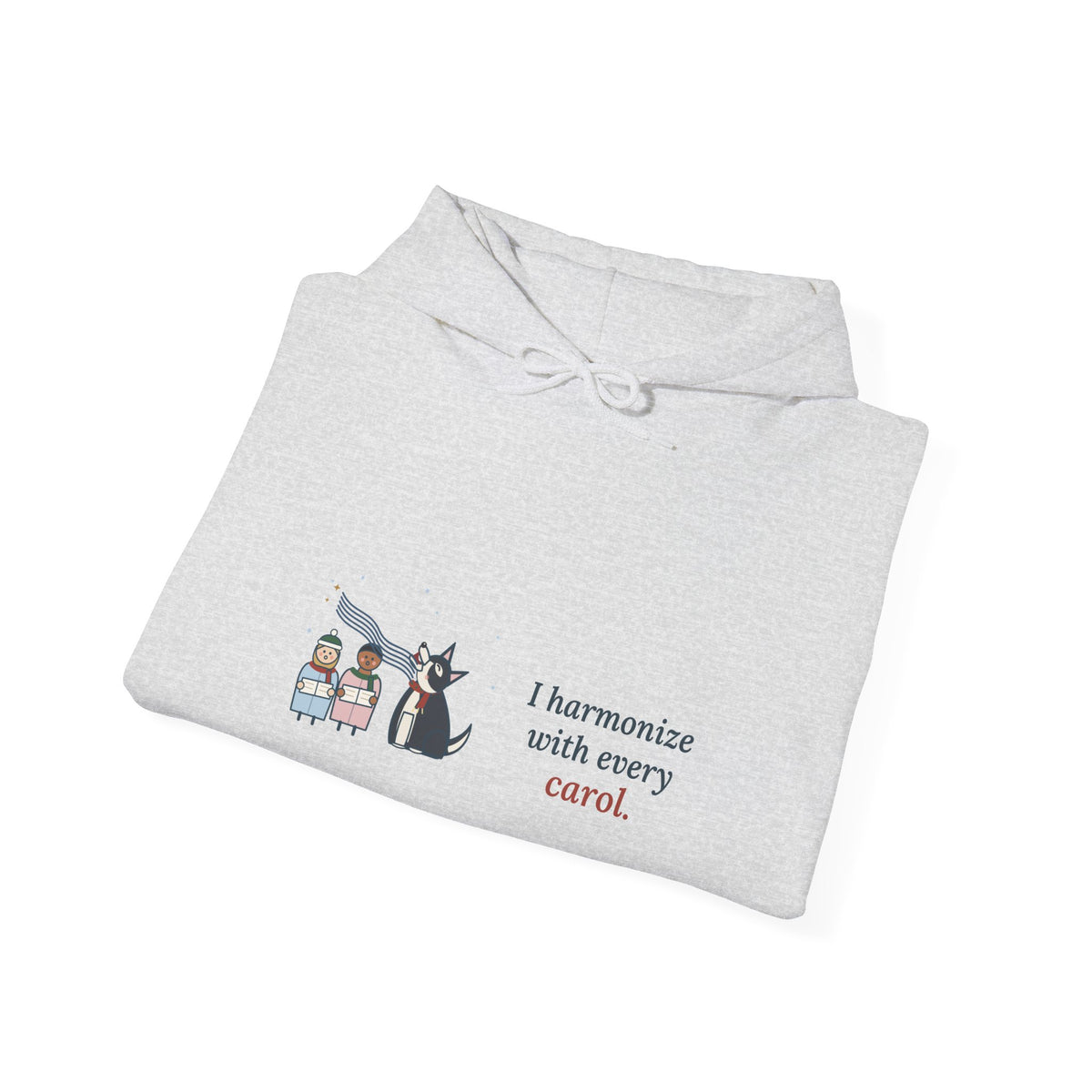 Husky Hoodie - I Harmonize With Every Carol Siberian Husky Christmas Hooded Sweatshirt
