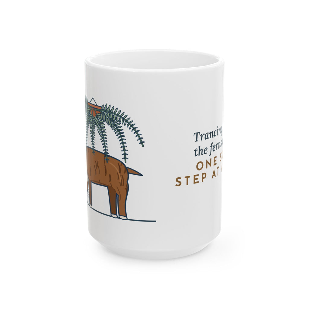 Large 15oz Bull Terrier Mug - Slow Motion Trancing Under the Ferns Dog Owner Gift
