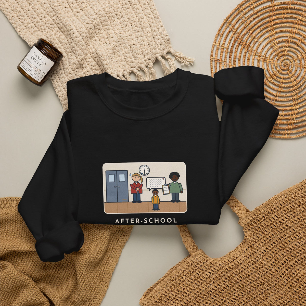 After-School Program Sweatshirt, Pickup Ends at 6:00, The Last Parent Ran In at 5:59 and Apologized for Ten Minutes
