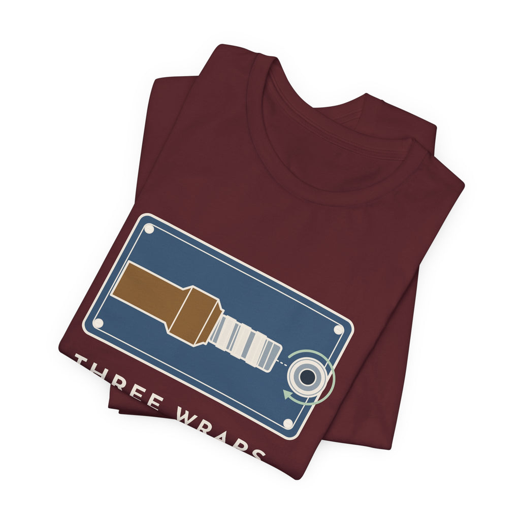 Plumber T-Shirt - Three Wraps, Clockwise Thread Seal Tape Plumbing Tee
