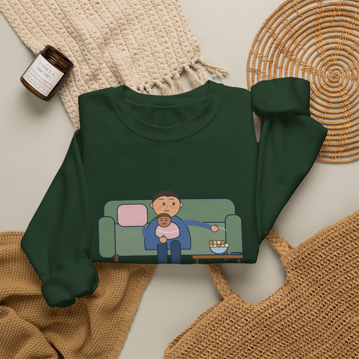 New Parent Crewneck Sweatshirt - Pinned Under a Contact Nap. Send Snacks.