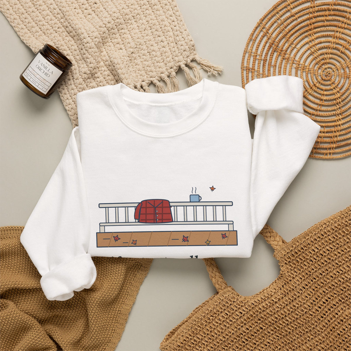 Life Starts All Over Again When It Gets Crisp Sweatshirt, Fall Fitzgerald Quote Crewneck with Porch Morning