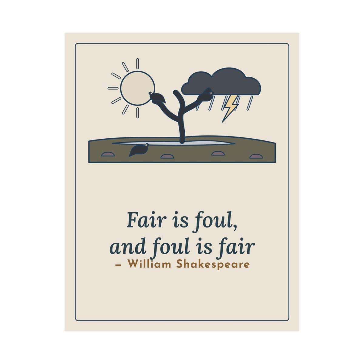 Shakespeare Quote Poster, Fair Is Foul and Foul Is Fair, Gothic Twisted Heath Tree Wall Art