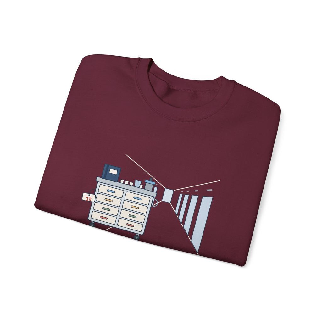 Licensed Practical Nurse Crewneck Sweatshirt - Med Pass: 32 Residents, One Cart