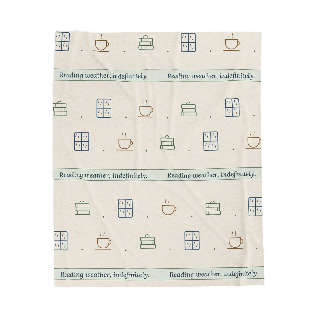 Book Lover Blanket - Reading Weather, Indefinitely Velveteen Plush Throw for Readers