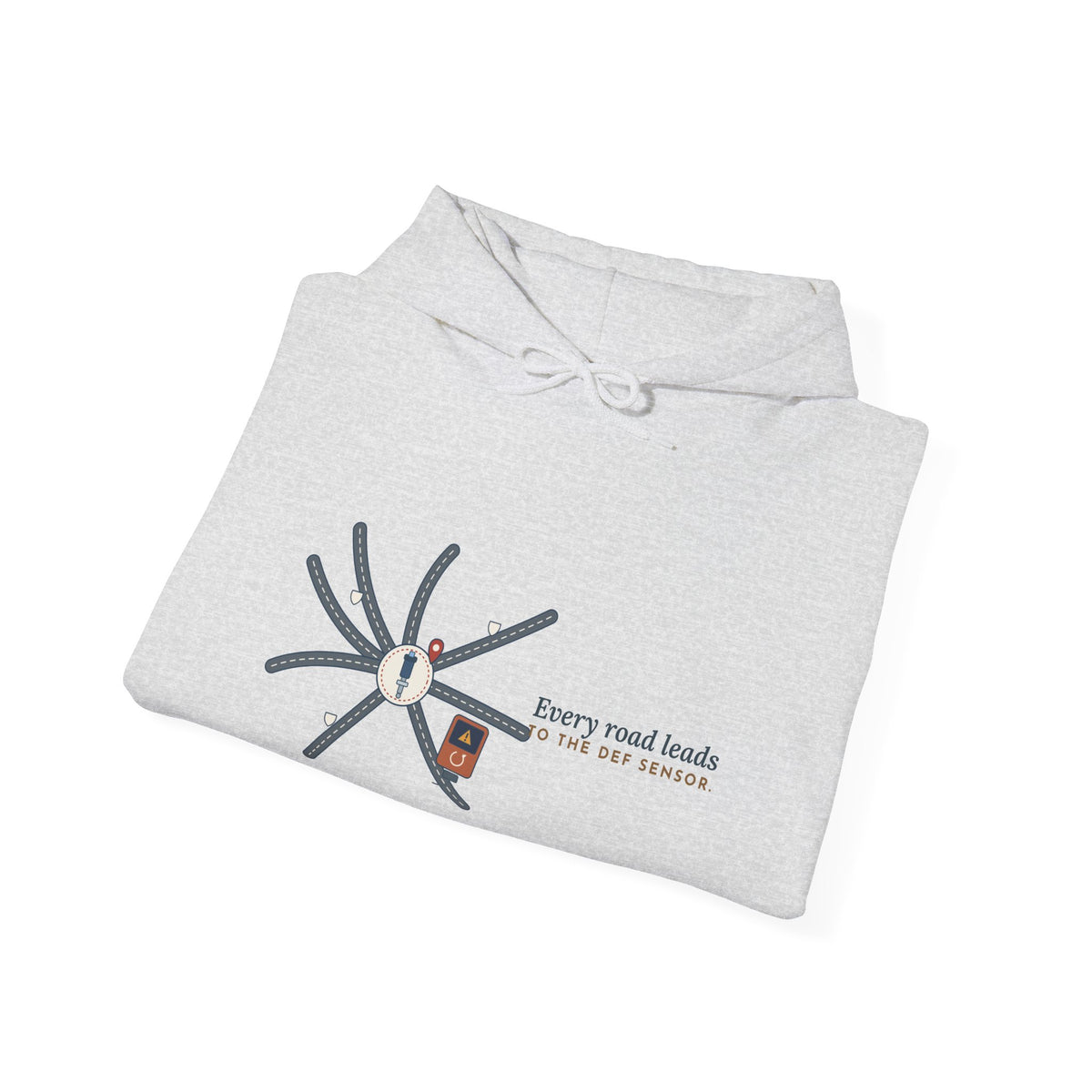 Diesel Mechanic Hoodie - Every Road Leads to the DEF Sensor Diesel Tech Sweatshirt