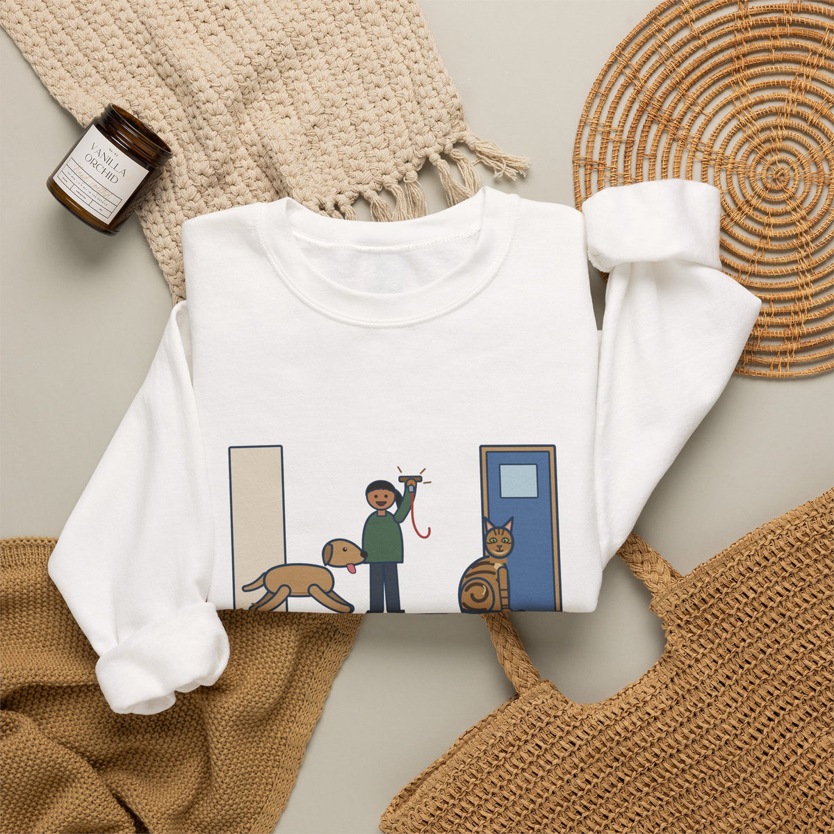 Sokoke Cat Crewneck Sweatshirt - First to the Door When the Leash Comes Out