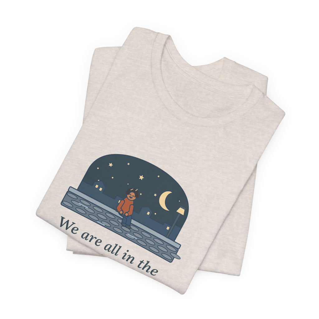 Oscar Wilde Quote T-Shirt, Some of Us Are Looking at the Stars, Literary Stargazer Curb Tee