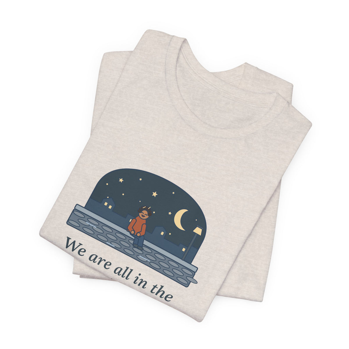 Oscar Wilde Quote T-Shirt, Some of Us Are Looking at the Stars, Literary Stargazer Curb Tee