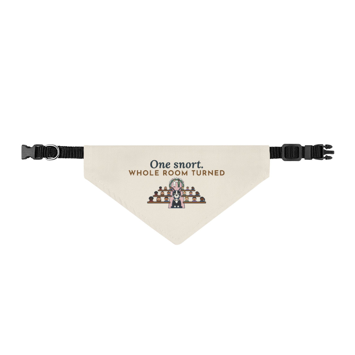 Boston Terrier Dog Bandana - One Snort Whole Room Turned Clip-On Pet Bandana