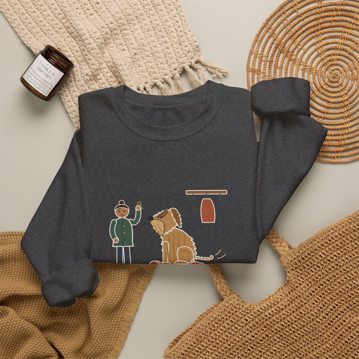 Briard Crewneck Sweatshirt - Sits on My Feet So I Can't Leave Shaggy Dog Owner Gift