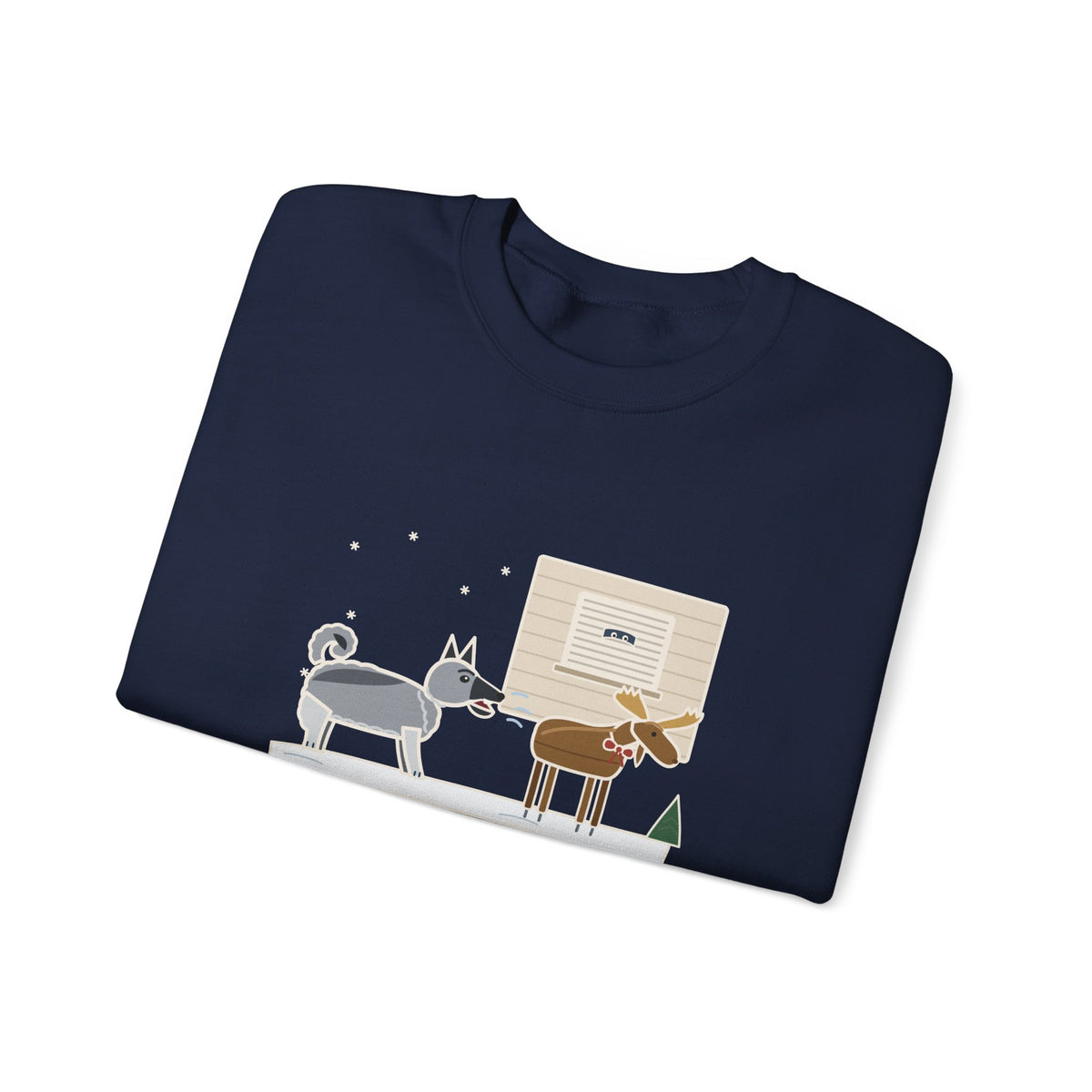 Norwegian Elkhound Crewneck Sweatshirt - Barked at the Plastic Lawn Moose for an Hour