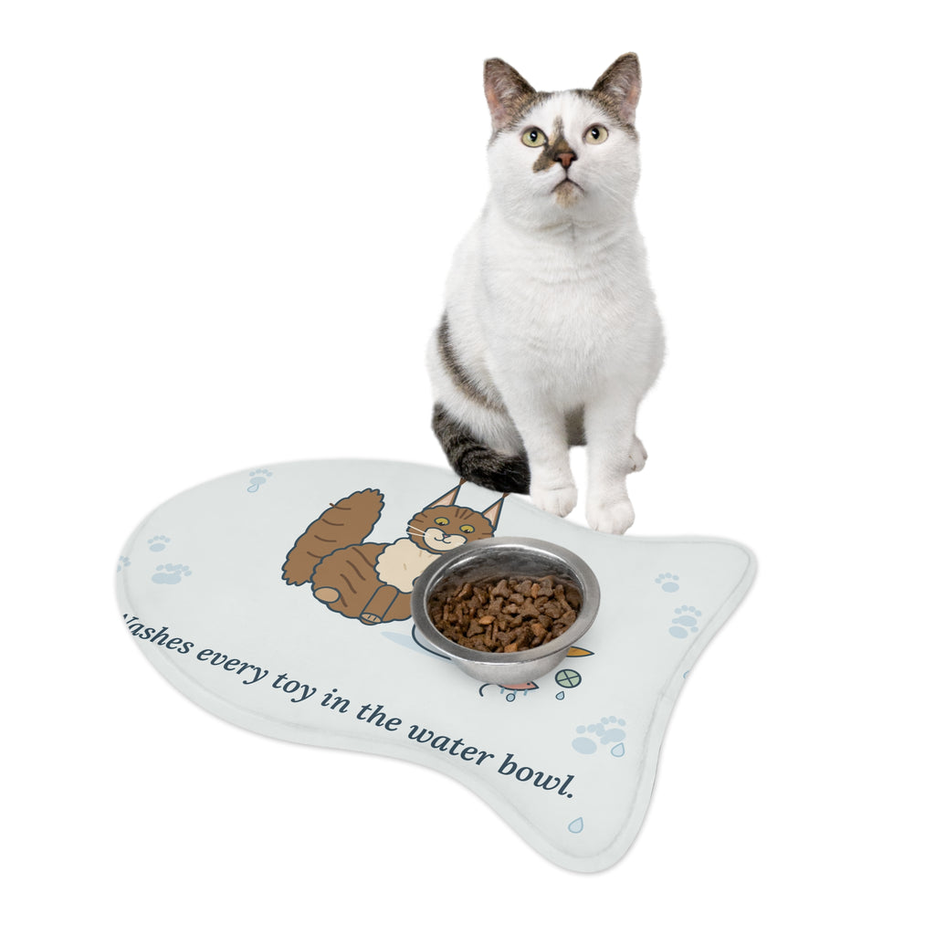 Maine Coon Pet Feeding Mat - Washes Every Toy in the Water Bowl. Cat Bowl Mat