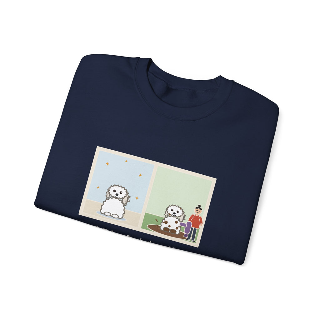 Coton de Tulear Sweatshirt, One Bath, One Blow-Dry, Then She Found the Mud, Funny Bath to Mud Crewneck