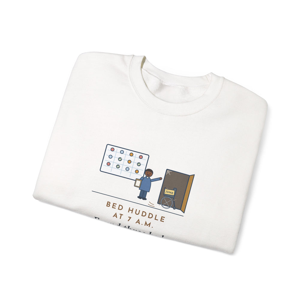 Bed Management Nurse Crewneck Sweatshirt - Three Beds and a Long-Lost Wheelchair
