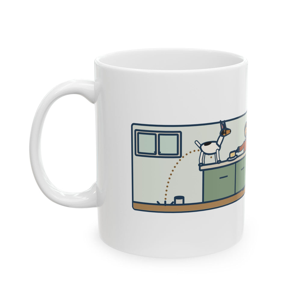 Toy Fox Terrier Mug, Floor to Kitchen Counter, Four Feet, No Running Start, Funny Coffee Mug 11oz