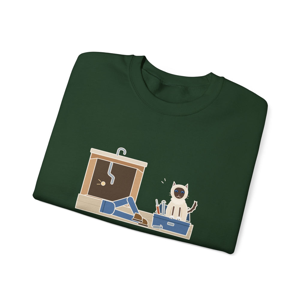 Birman Cat Crewneck Sweatshirt - Toolbox Seat for the Kitchen Sink Repair
