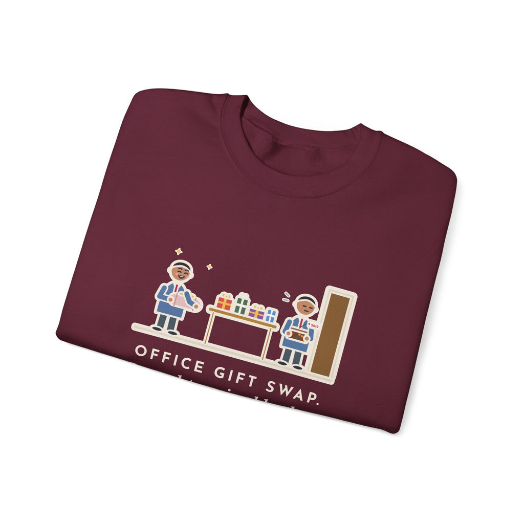 Office Gift Swap Sweatshirt, Brought a Nice Blanket, Went Home with a Fruitcake from 2019, Funny Break Room Swap Crewneck
