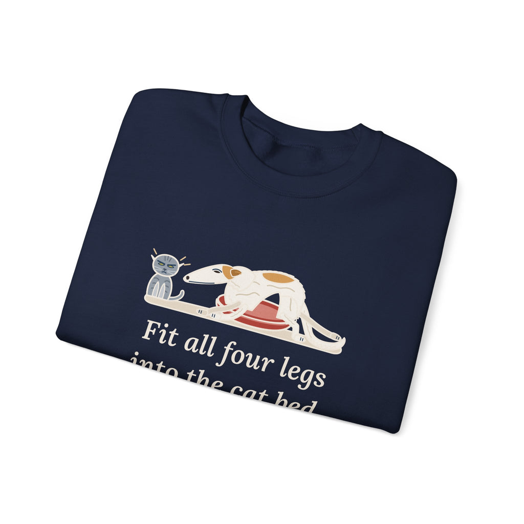 Borzoi Crewneck Sweatshirt - All Four Legs in the Cat Bed Sighthound Owner Gift