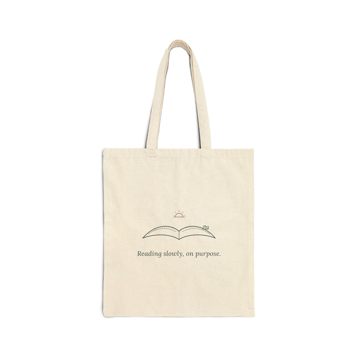 Book Lover Tote Bag - Reading Slowly, On Purpose. Library and Bookstore Tote