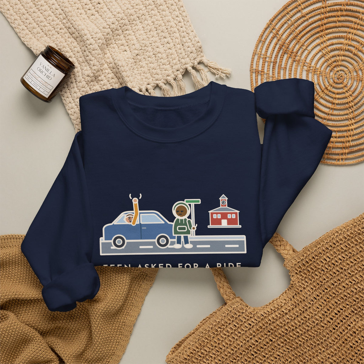 Teen Parent Sweatshirt, Teen Asked for a Ride, Wanted to Be Dropped Off a Block Away, Funny Street Corner Crewneck