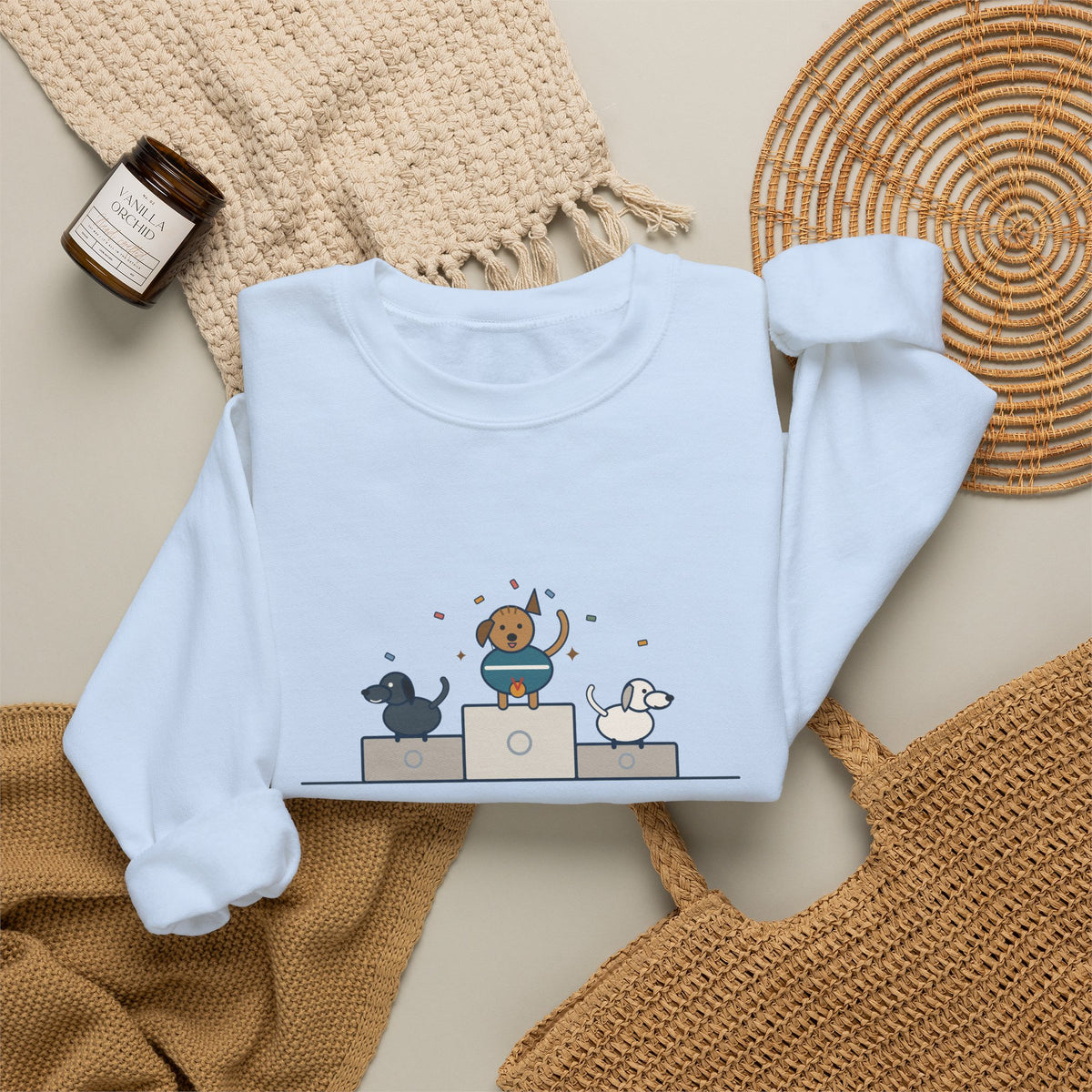 Every Dog Has His Day Sweatshirt, Underdog Proverb Crewneck, Mutt on the Podium