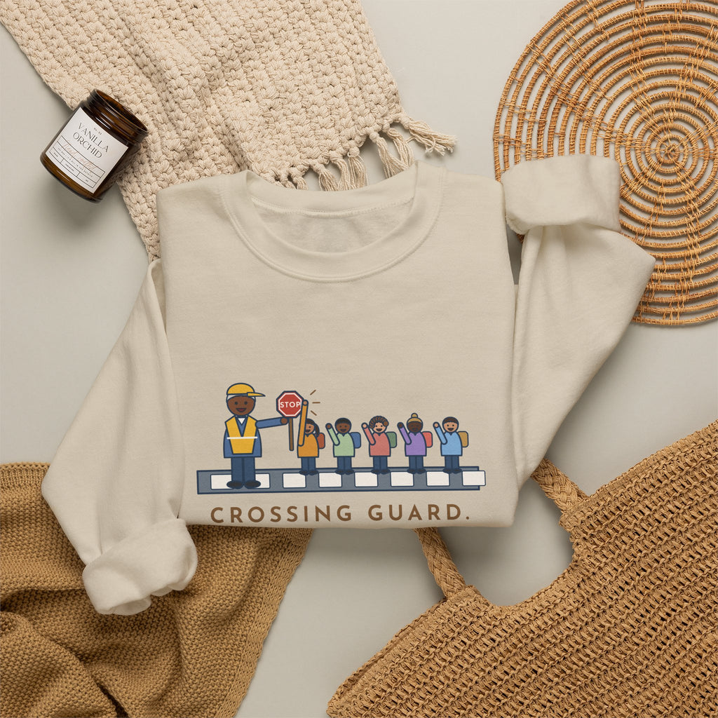 Crossing Guard Sweatshirt, The Kindergartners High-Five My Stop Sign on the Way By, Funny School Crosswalk Crewneck