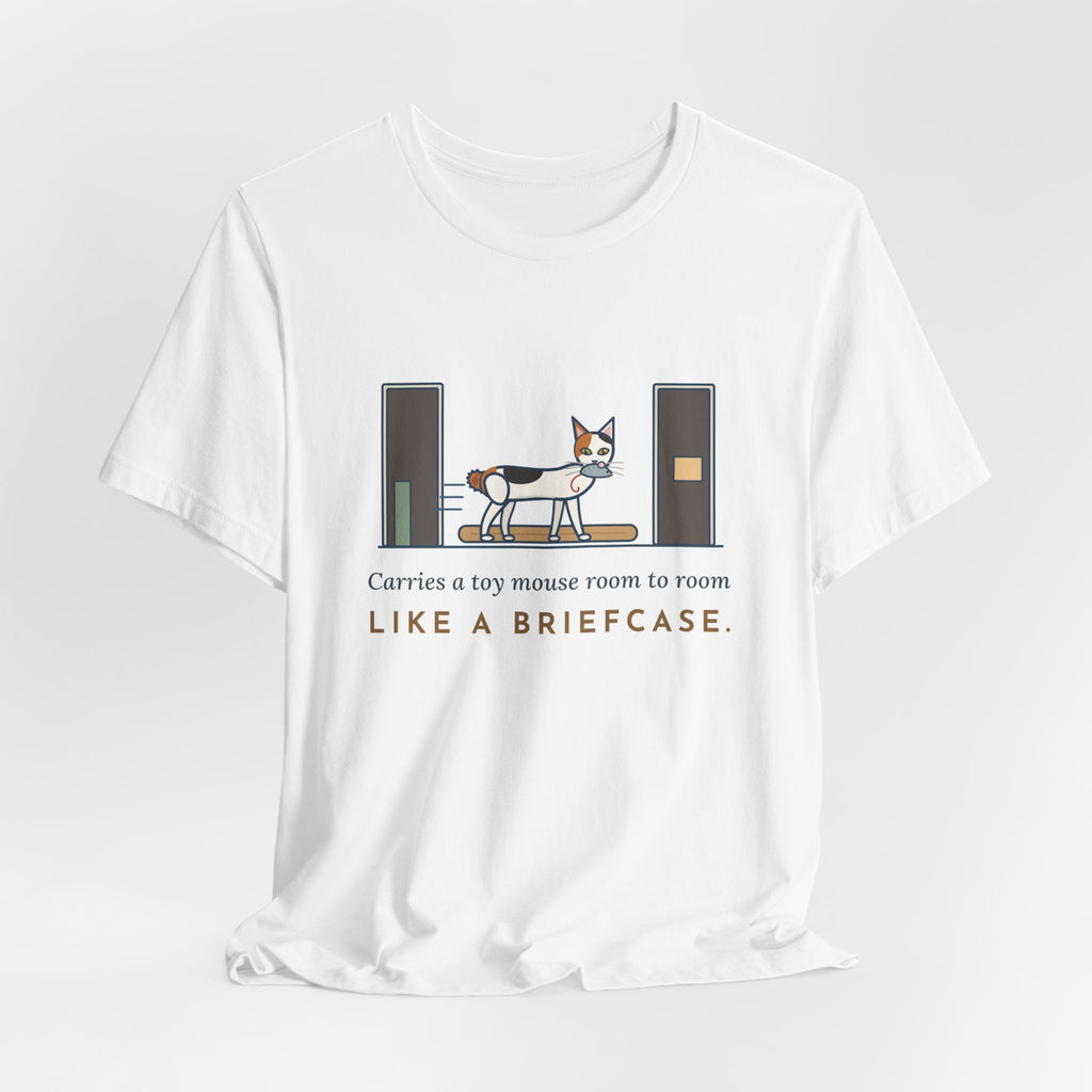 Japanese Bobtail Cat T-Shirt - Carries a Toy Mouse Room to Room Like a Briefcase