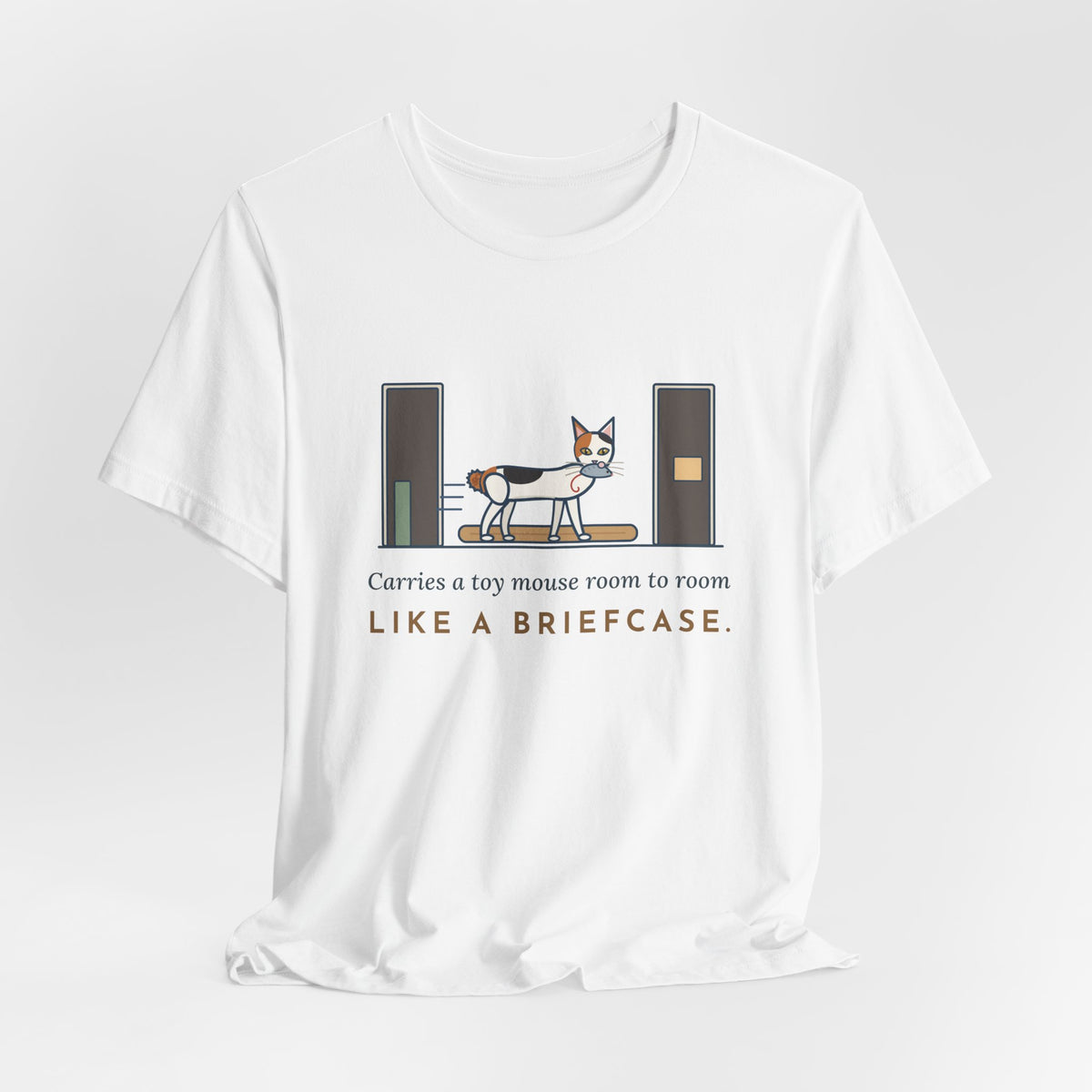 Japanese Bobtail Cat T-Shirt - Carries a Toy Mouse Room to Room Like a Briefcase