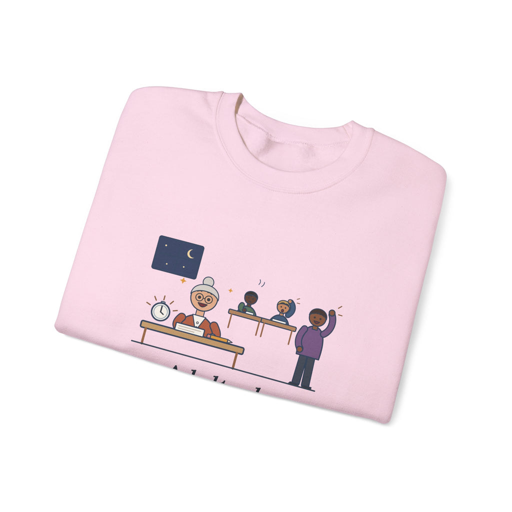 Adult Education Teacher Crewneck Sweatshirt - Grandma Finished the Math Section First