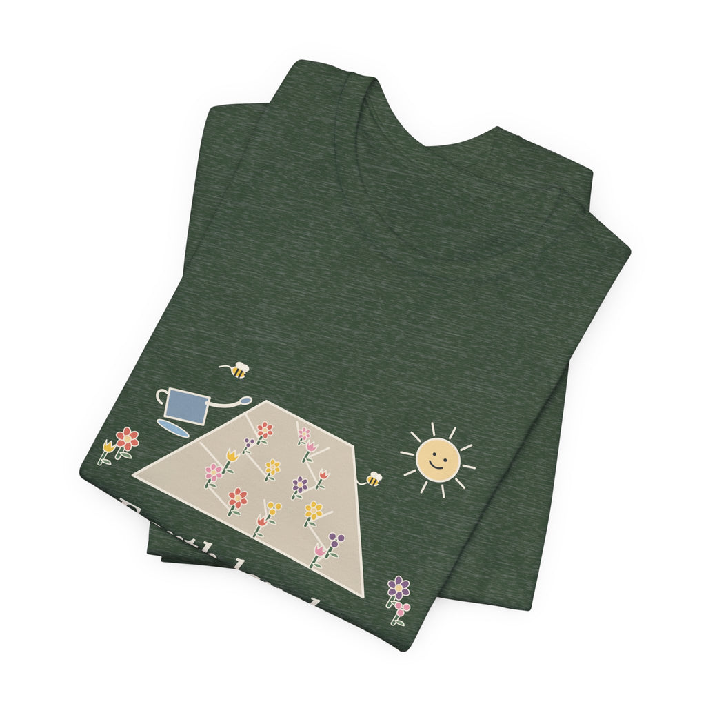 Emerson Quote T-Shirt, Earth Laughs in Flowers, Garden Wildflower Path Tee