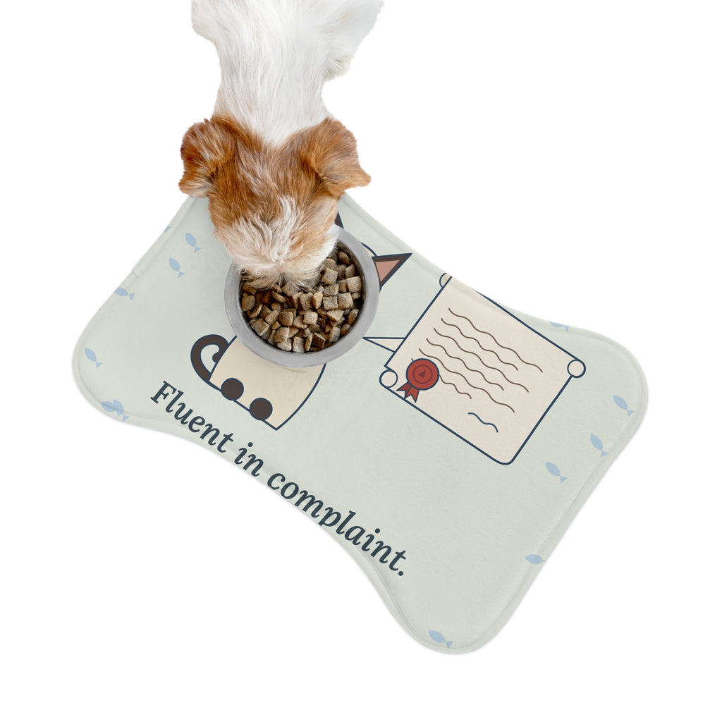Siamese Cat Feeding Mat - Fluent in Complaint Funny Cat Food Mat