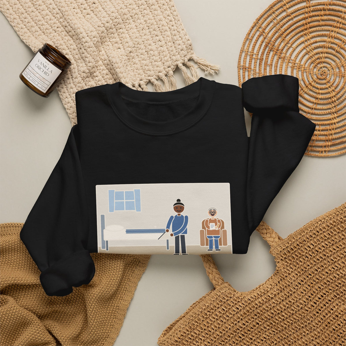 Military Nurse Sweatshirt, Bed Corners So Crisp the Patient Asked for a Lesson, Funny Crisp Corners Crewneck