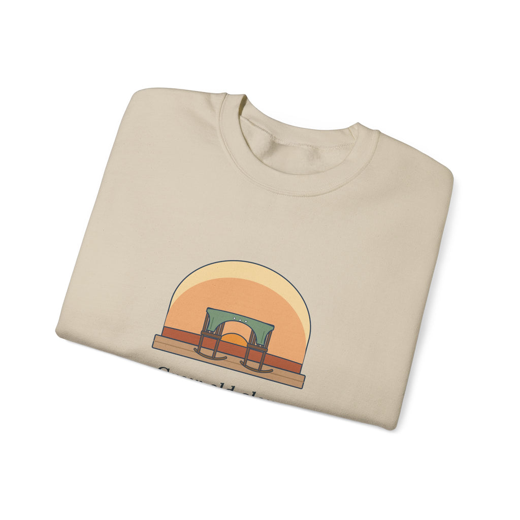 Grow Old Along with Me Sweatshirt, Anniversary Browning Quote Crewneck with Porch Rocking Chairs