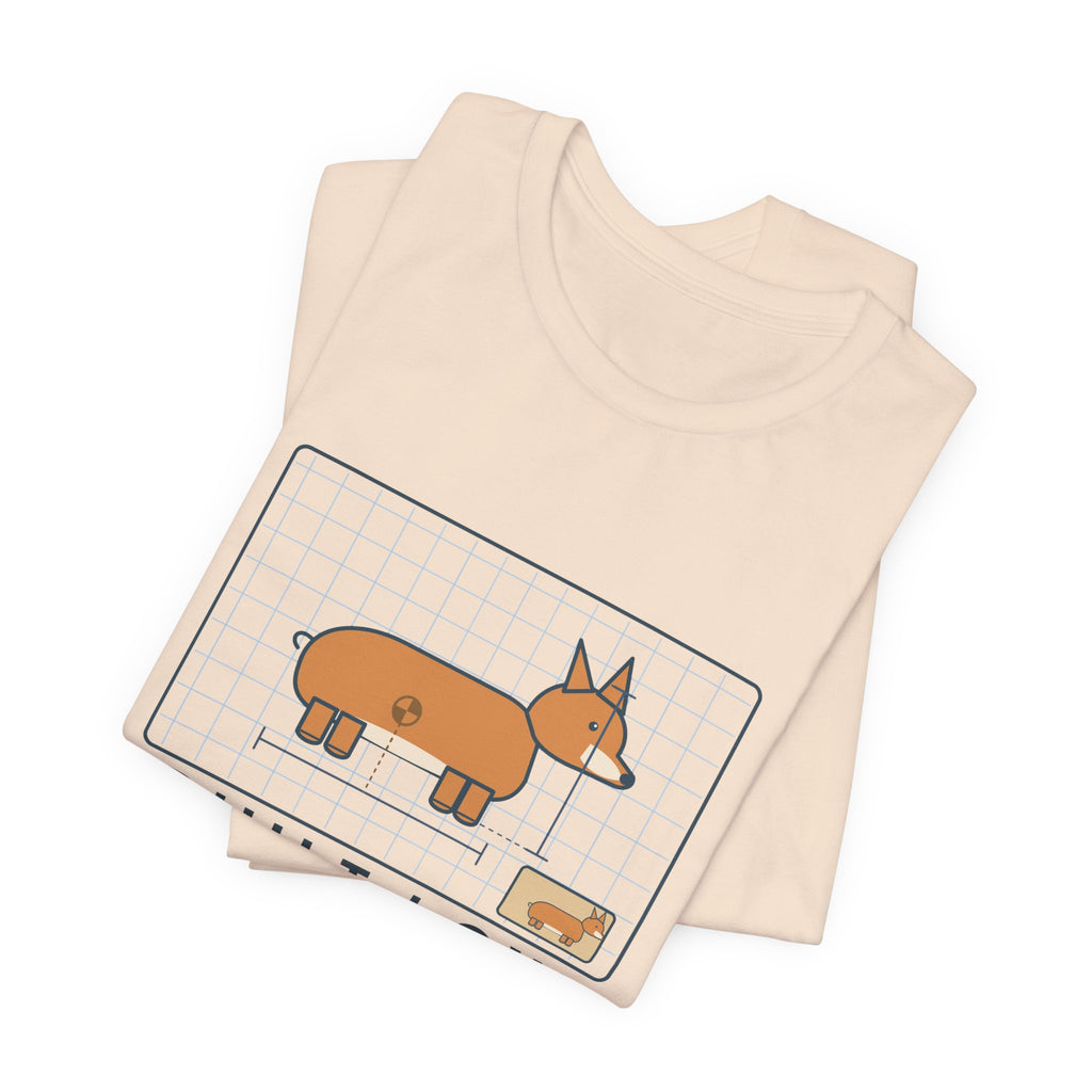 Corgi T-Shirt - Built Low for Stability Corgi Owner Blueprint Tee