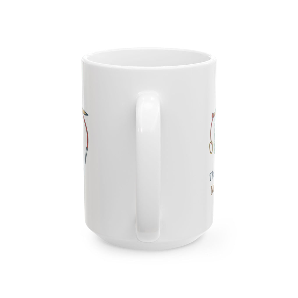 Large 15oz Lace Knitting Mug - Threaded a Lifeline. Now I'm Brave. Knitter Coffee Mug