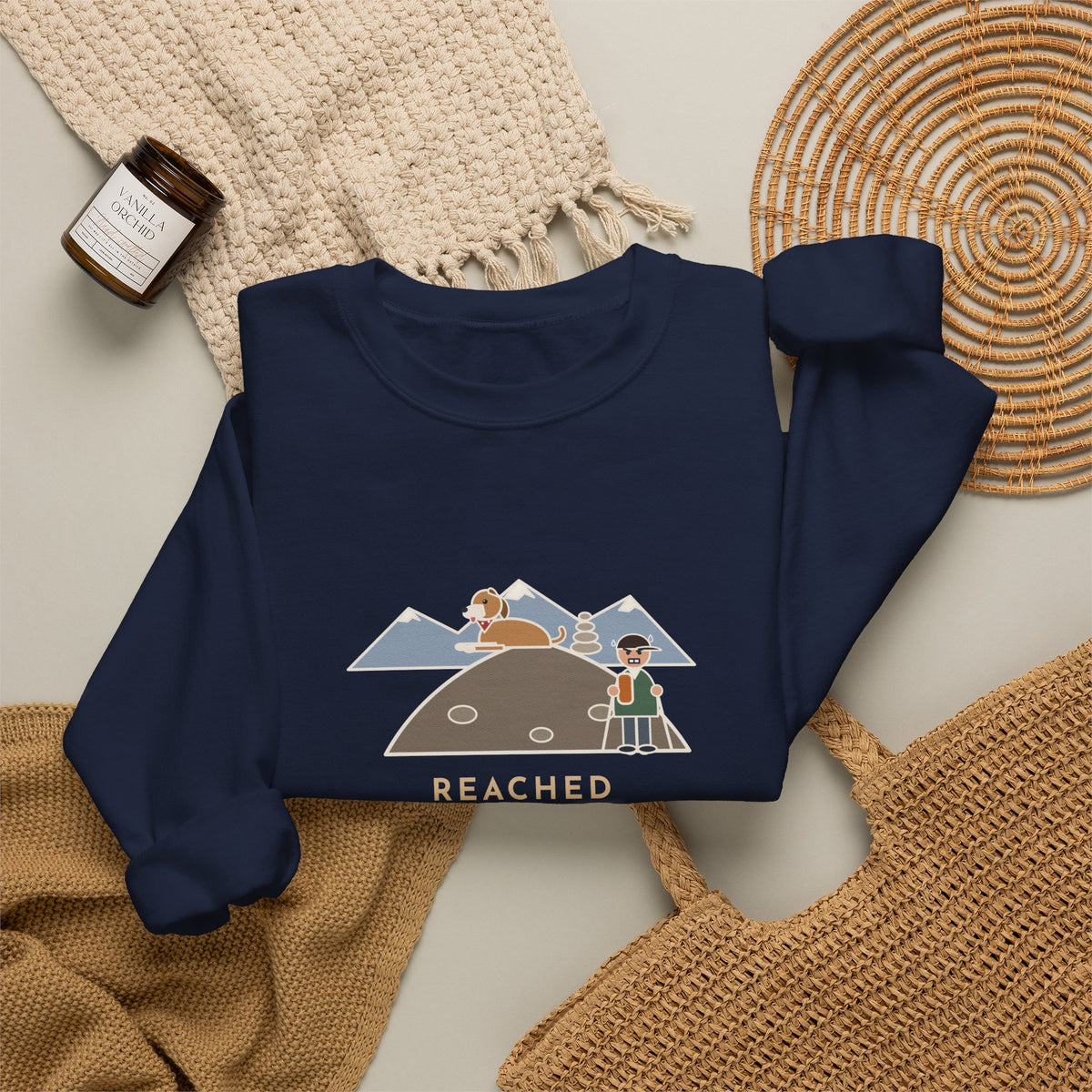 Funny Colorado Hiking Crewneck Sweatshirt - Summit Dog Got There an Hour Earlier
