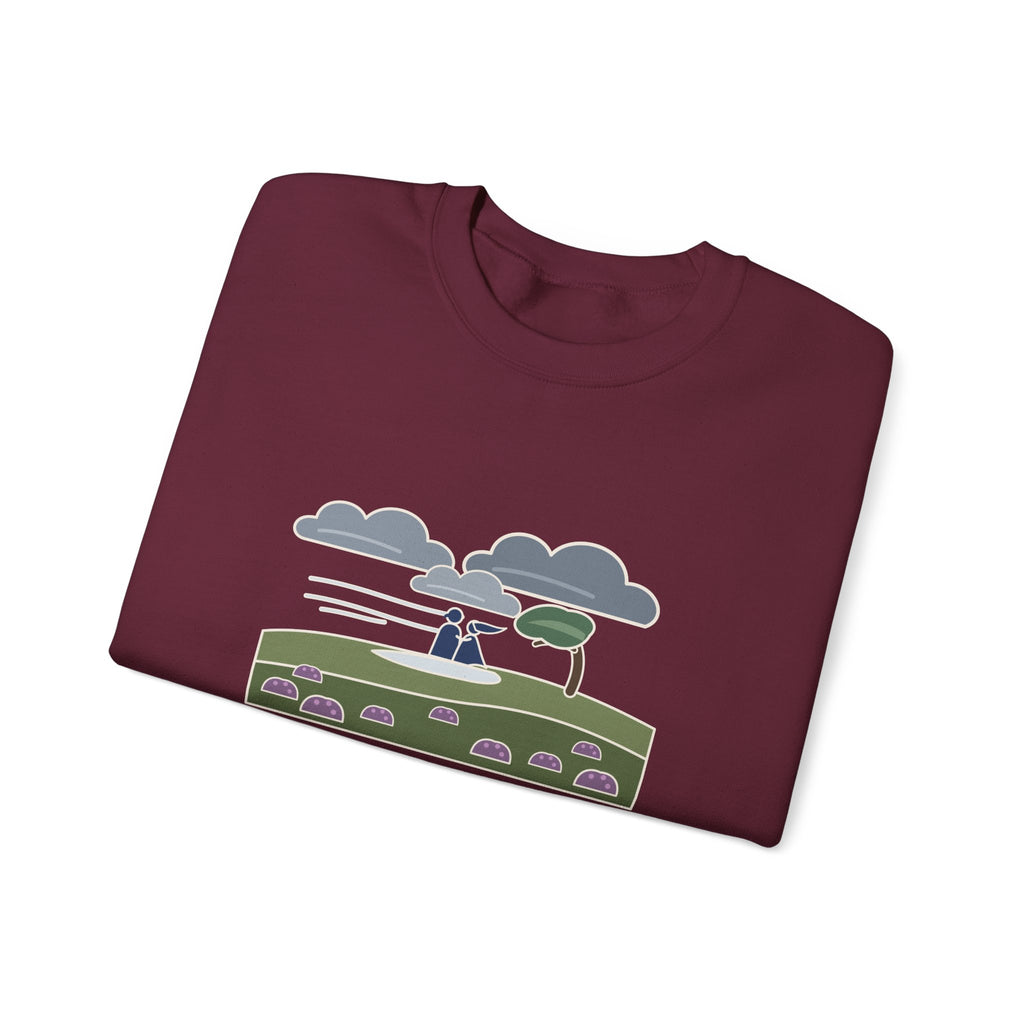 He's More Myself Than I Am Sweatshirt, Love Emily Brontë Quote Crewneck with Stormy Moor
