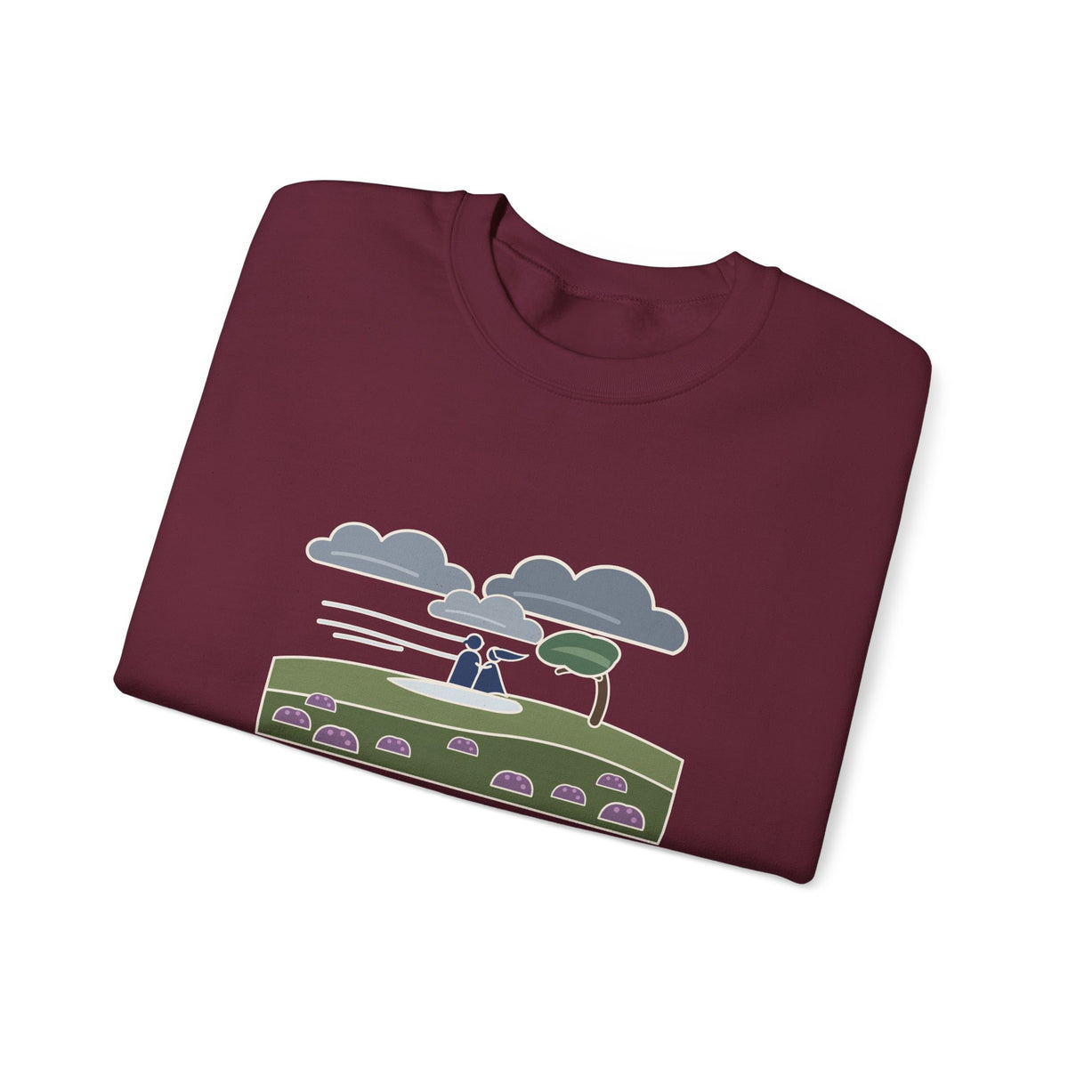 He's More Myself Than I Am Sweatshirt, Love Emily Brontë Quote Crewneck with Stormy Moor