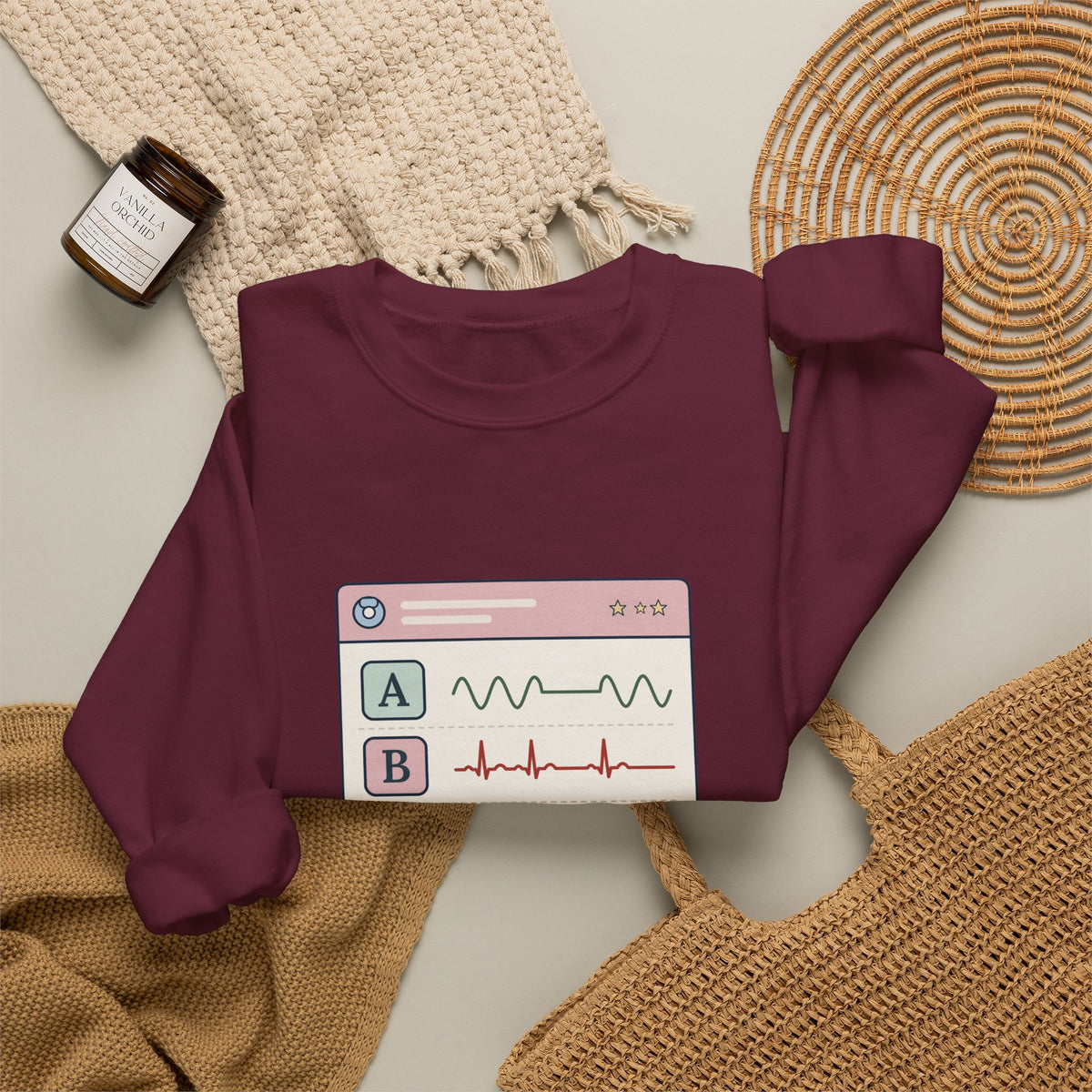 NICU Nurse Crewneck Sweatshirt - A's, B's and D's. Not a Report Card. Neonatal Nurse Gift