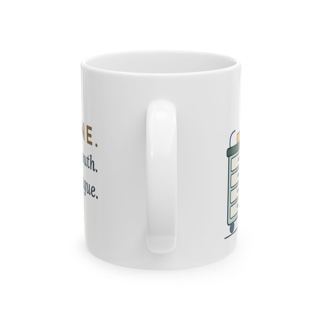 Correctional Nurse Coffee Mug - Pill Line. Open Your Mouth. Lift Your Tongue. Corrections Nurse Gift