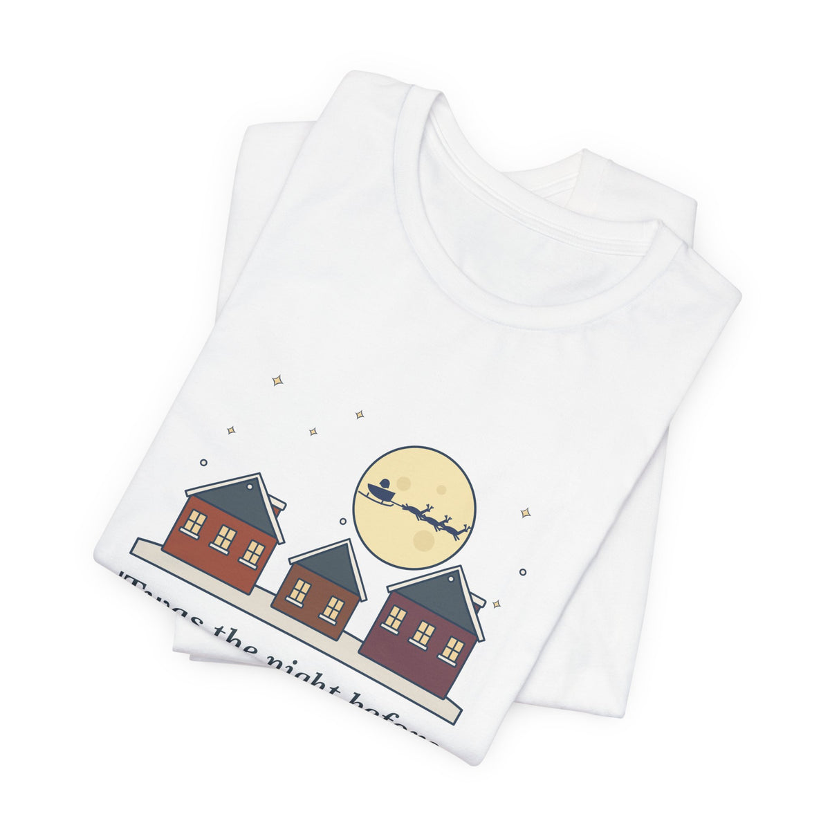 Moore Quote T-Shirt, Twas the Night Before Christmas, Christmas Moonlit 1820s Town Tee