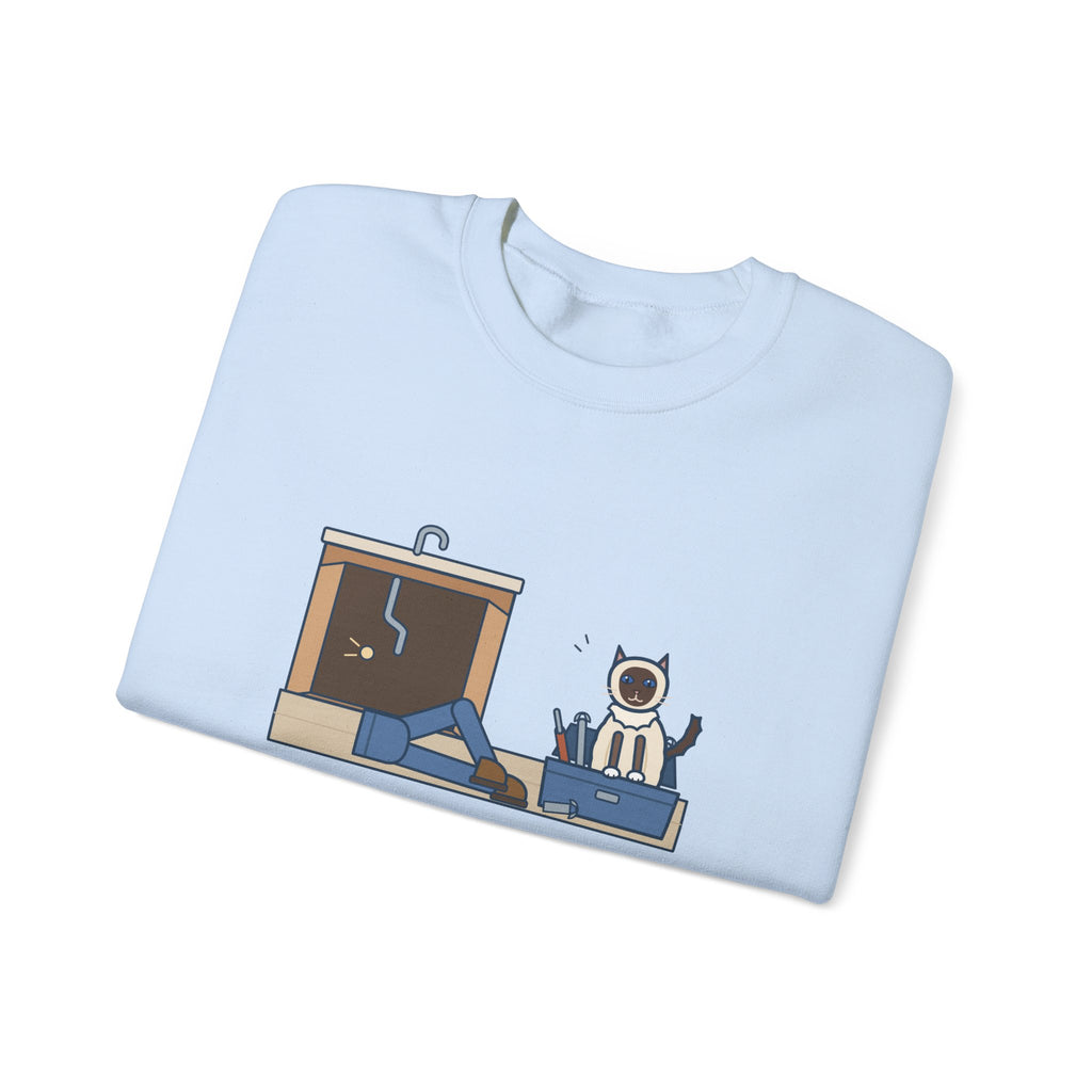 Birman Cat Crewneck Sweatshirt - Toolbox Seat for the Kitchen Sink Repair