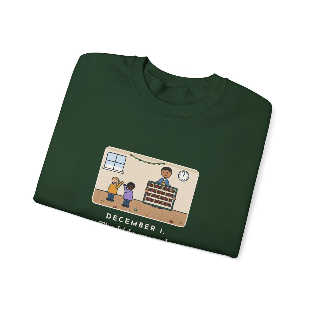 Countdown Calendar Sweatshirt, December 1, the Kids Opened All Twenty-Four Little Doors by Lunch, Funny December Kitchen Crewneck