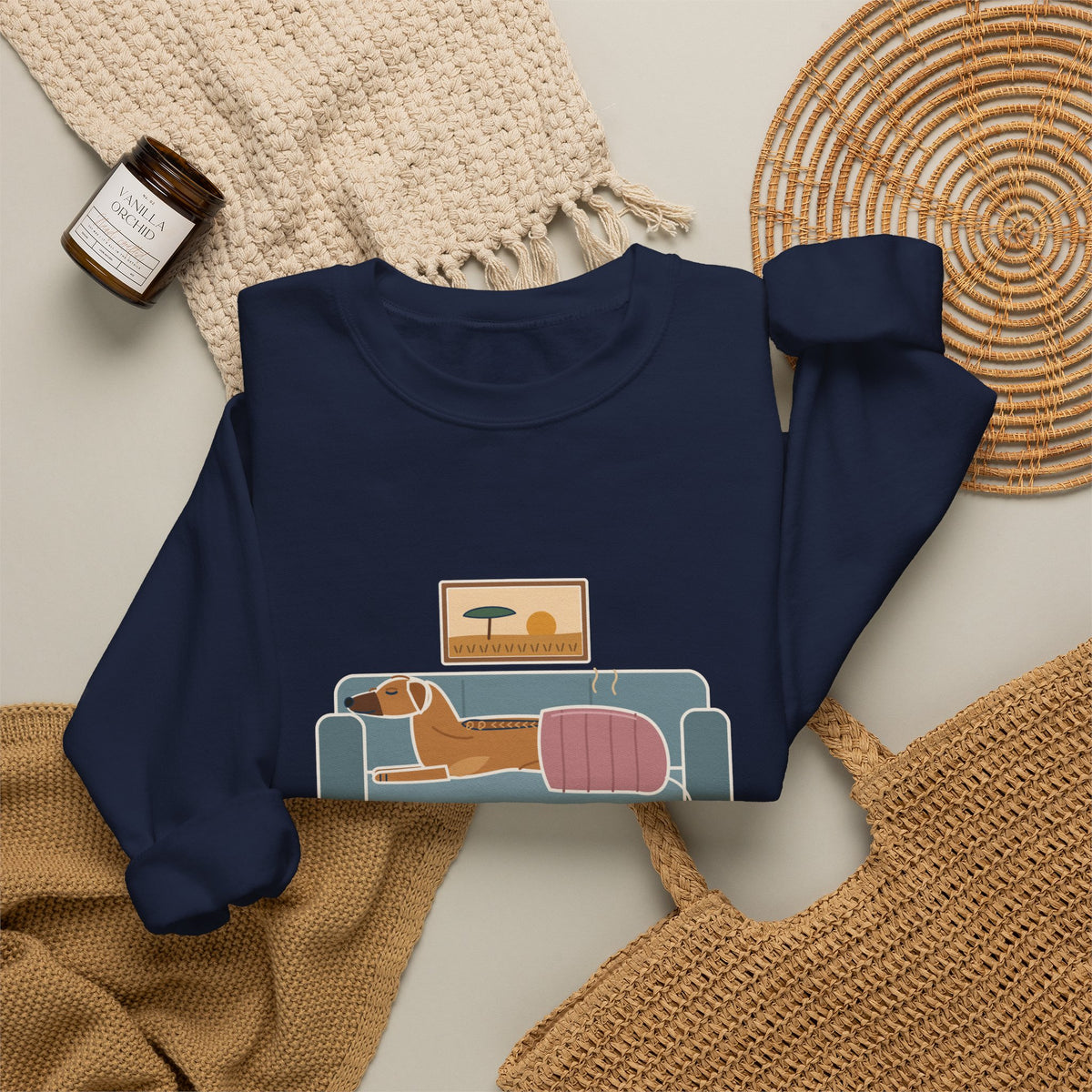 Rhodesian Ridgeback Crewneck Sweatshirt - Lives Under the Heated Blanket