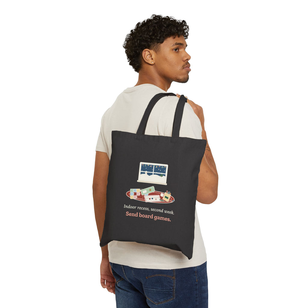 Teacher Tote Bag - Indoor Recess, Second Week. Send Board Games. Winter Tote