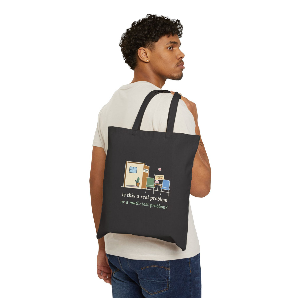 School Counselor Tote Bag - Real Problem or a Math-Test Problem? Counselor Gift Tote